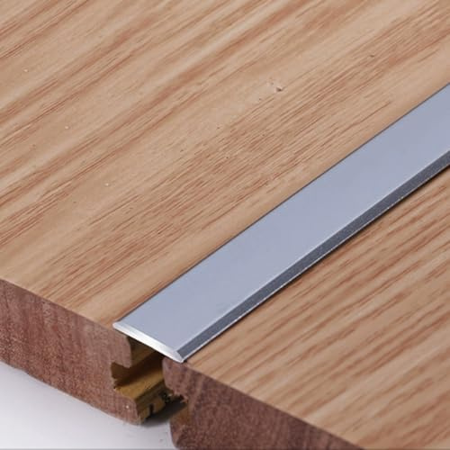 Floor Transition Strip Self Adhesive Aluminium Floor Flat Divider Strip, Door Threshold Bar for Laminate and Carpet (Iron Grey 3.5cm)