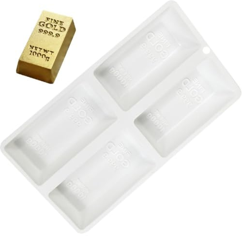 Muteitt Stampi in Silicone per Dolci, Stampi per Cioccolatini a Forma di Lingotto d'oro, Stampi per Sapone Fatto in Casa, Utensili Cucina per Cuocere Pane, Cheesecake, Sapone Burro