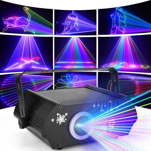 YIKANWEN Professionelle DJ Partybeleuchtung - 170+ 3D RGB Animationsscheinwerfer, soundaktiviert & DMX512, App-steuerung für Bühnenshows, Club-Disco