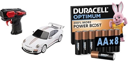 Revell Control Porsche 911 GT3 RS RC, 1:24, LED, 8+ Jahre, & Duracell Optimum AA 8 Stück, Power Boost