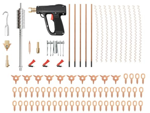 Kit di rimozione di ammaccature di 86 pezzi – Saldatrice per carrozzeria accessori per spotter, stazione di saldatura, kit di riparazione carrozzeria per auto corpo spot saldatore dente spotter