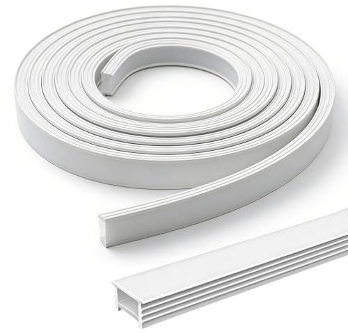NVGFTG 4m LED Kanal T2010 LED Diffusor Leiste LED Profil Silikon LEDs-Abdeckung Milchig für LEDs Lichtstreifen oder Neonlichterketten mit einer Breite von Weniger als 15 mm (Kein LEDs Streifen)