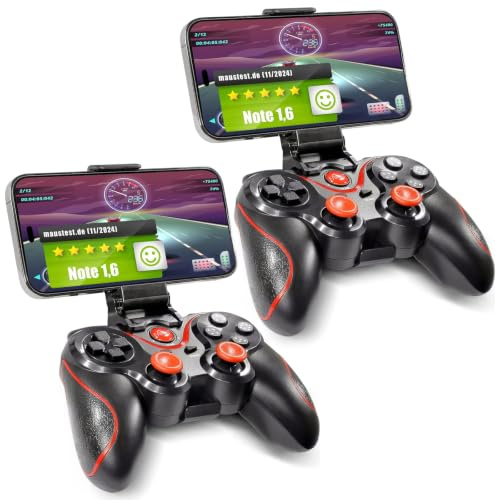 Eaxus® Bluetooth Controller X3 - Wireless Gamepad, 2er Set | Geeignet für Fire TV, Handy, Smartphone, Tablet, Google TV, VR, Cloud Gaming & Remote Play sowie PC