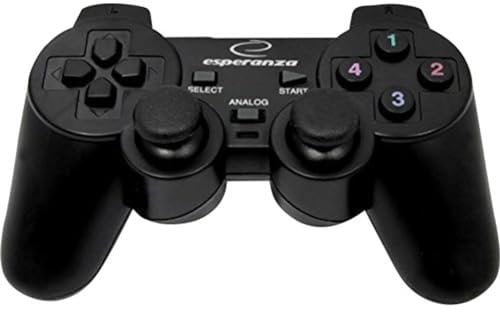 Esperanza EG102 WARRIOR - Gamepad de Vibracin USB para Computadoras, color Negro