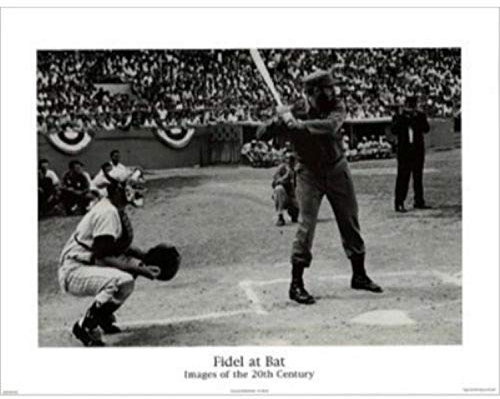 Buyartforless Kunstdruck-Poster aus dem 20. Jahrhundert, Fidel at Bat, 81 x 61 cm, Schwarz und Weiß