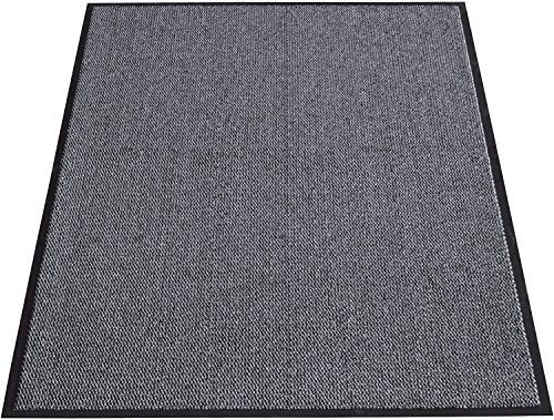 TrendMakers Machine Washable Door Mat Grey/Black Heavy Quality Non Slip Hard Wearing PVC Back Barrier Mat. Available in 8 sizes (60cm x 120cm)