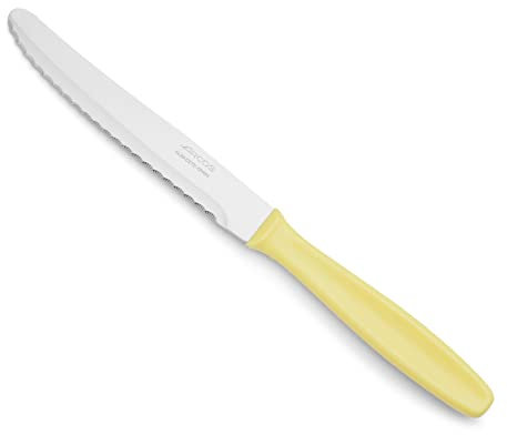Arcos Serie Cuchillos de Mesa - Cuchillo Mesa - Hoja Serrada de Acero Inoxidable NITRUM de 125 mm - Mango Polipropileno Color crema