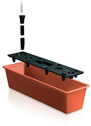 Macetero para balcon Prosperplast 11 L en color terracota CON SISTEMA DE RIEGO 60 x 18 x 14 cm