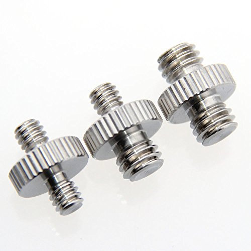 CAMVATE 1/4 Stecker auf 1/4 Stecker & 1/4 Stecker zu 3/8 Stecker & 3/8 Stecker zu 3/8 Stecker Gewinde Schraube Adapter für Kamera Stativ