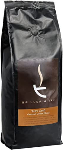 Spiller & Tait Tait's Gold, Gourmet Coffee Bean Blend 1kg Bag, Rich Arabica Beans Espresso Blend Medium/Dark Roast - Suitable for All Coffee Machines