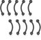 FECTAS 10 pcs en Acier Inoxydable Sourcils Piercing Barres Courbées lèvre Tragus Barbell Piercing Noir