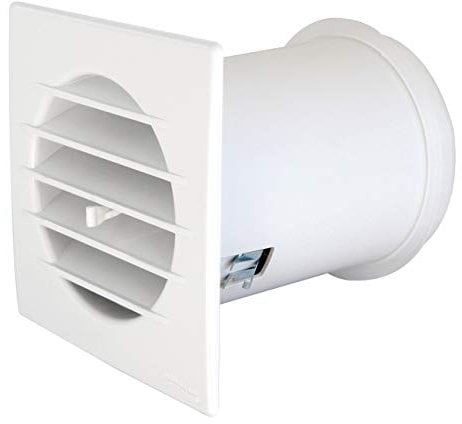 La Ventilazione ACQ10CB-Y ACQ10CB AirControl Rejilla de ventilación cuadrada con válvula termostática para clima templado, 126 x 126 mm, Color blanco, 126x126 mm