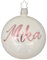 Wunschname auf einer weißen Weihnachtskugel aus echtem mundgeblasenem Glas | 100% handgemacht in Deutschland | Christbaumkugel Personalisiert | Weihnachtsgeschenk | 1. Weihnachten Baby (Rosegold)