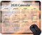 Mouse Pad 2025 Calendar,Light Shine Shape Gaming Mouse Pad