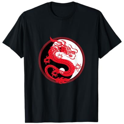 Yin et Yang Dragon Culture Mythe Art Chinois Cadeau T-Shirt