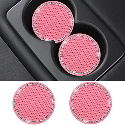 SUNACCL - Sottobicchieri per auto, in PVC, colore: Rosa