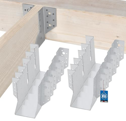 KOTARBAU® Lot de 10 connecteurs de poutres en bois pour construction extérieure - Type A - 80 mm