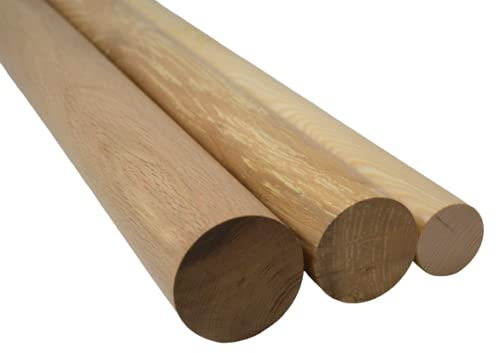 Hilwood Rundstab Rundstäbe, Ø 60 mm bis 120 mm, Eiche Esche Buche Massivholz Holz (Esche, 120 mm)