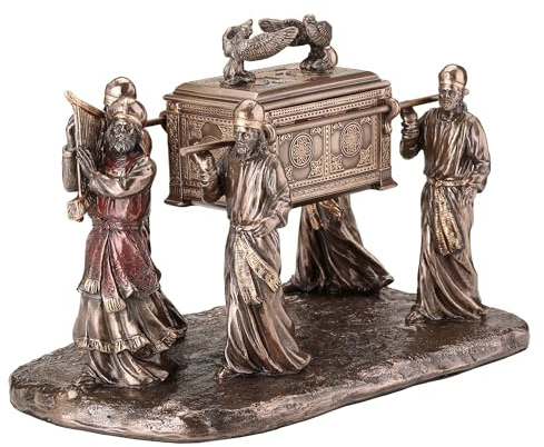 Veronese Design Schmuckkästchen mit Geboten, Aarons Stab und Manna, Kunstharz, Bronze-Finish, 22,5 cm