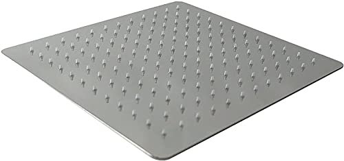 KANANA Soffione doccia angolare 30x30 cm in acciaio inox cromato lucido con 144 ugelli Peso 870 g