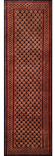 Amma Carpets Teppichläufer aus Wolle, handgeknüpft, Größe: 7,5 x 2,4 m