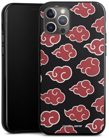 DeinDesign Silikon Hülle kompatibel mit Apple iPhone 12 Pro Case schwarz Handyhülle Naruto Shippuden Pattern Akatsuki