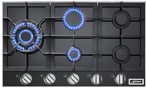 Kaiser Avantgarde Pro Turbo Gas Hob | 86cm Black Cooktop With 5 Gas Burners