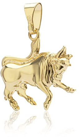 NKlaus Kettenanhänger kleiner Stier Sternzeichen 333 Gelb Gold 15,8mm Zodiak Horoskop 8663