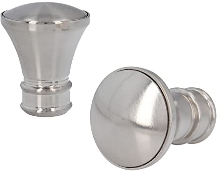 Sento Metall Zubehör für Ø 25 mm Gardinenstangen in Edelstahl Optik Ø 25mm 2x Endstücke Pryma