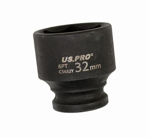 US PRO Tools 32mm Impact Socket 1/2 Drive 6 Point Single Hex Shallow 3830
