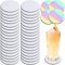 Micvtve Dessous de verre blanc Sublimation Ronde Coaster Blanc Sous-verre Transfert à Sublimation Sous-verre Pressé 16 Pièces