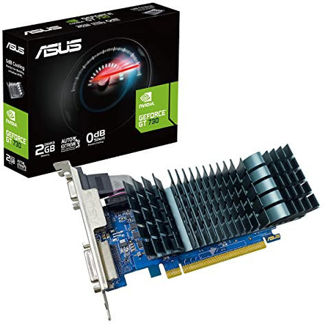 ASUS GeForce GT 730 - Tarjeta gráfica (PCIe 2.0, 2GB DDR3, refrigeración pasiva, tecnología Auto-Extreme, GPU Tweak II)