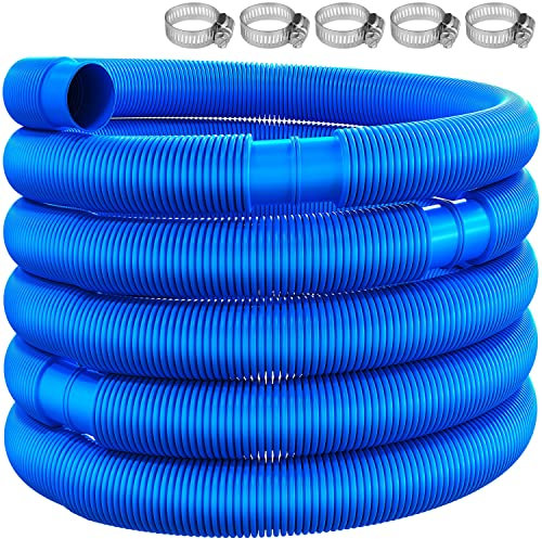 KESSER® Manguera de Piscina con Manguitos | Manguera de Piscina Exterior e Interior | Manguera de aspiración | Manguera de BombaLargo 8m (Ø 32 mm),Azul,