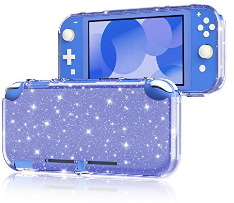 DLseego Case Compatible with Switch Lite 2019, TPU Protective Soft Clear Case and Grip Cover,with Shockproof and Anti-Scratch Design Shell for Switch Lite,Crystal Glitter,Purple