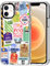 MOSNOVO für iPhone 12 Mini Hülle – Durchsichtige, schlanke, stoßfeste TPU+PC-Handyhülle, [6,6 Fuß Fallschutz/Anti-Abziehen] - Flugticket-Etiketten