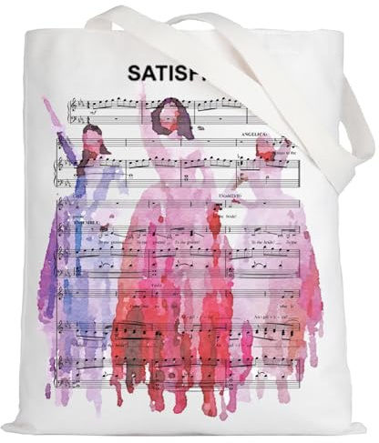 LEVLO Schuyler Sisters Canvas-Tragetasche Angelica & Eliza & Peggy Musikfans Geschenk Schuyler Sisters Satisfied Merch, Zufriedene Tragetasche, Large