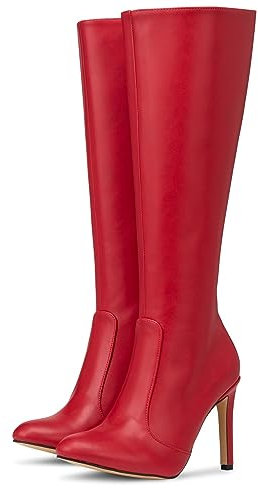 Michael Soul Donna - Klassische Stiletto Stiefel in rot matt Schuhgröße EUR 39