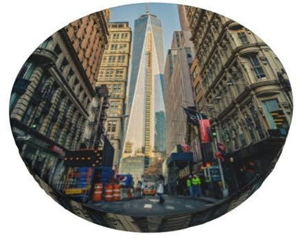 Kururi Streets Of New York City Print Runde Hocker Sitzbezug Elastische Rutschfeste Unterseite Waschbar Sitzbezug Mit Gummiband Für Holz Metall Hocker 30,5-35,6 cm