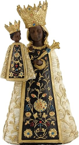 FADEDA Schwarze Madonna/Höhe:15 cm/handbemalt/detailgetreue Krippen Figuren - Weihnachten Tisch Dekoration Krippe Zubehör