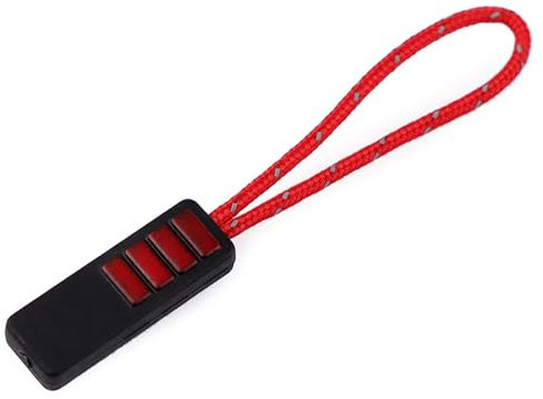 10 Zipper-Schlaufen Reißverschluss-Anhänger Verlängerung gestreift Pull Anhänger, Farbe:rot