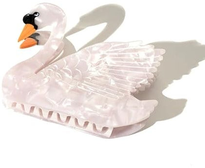 Nordstral Pince à cheveux cygne blanc – Grande pince à cheveux en 8,3 x 7,3 cm, barrettes à cheveux pour femme et fille