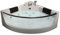 Vente-unique-Baignoire balnéo d'angle vitrée - 2 places - 330 L - 138 x 138 x 59 cm - EVELINA