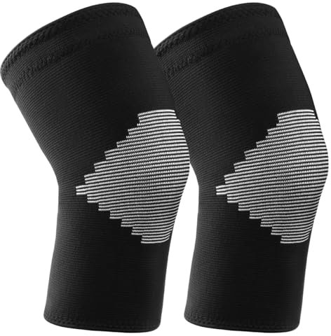 AVIDDA Knee Support Brace 2 Pack - Compression Knee Sleeves for Arthritis, Joint Pain, Ligament Injury, Meniscus Tear, ACL, MCL, Tendonitis, Running, Squats, Sports, Upgraded black