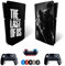 MaD Vision® Extra-Haltbares Skin-Set aus Vinyl für PS5 Disc Slim + 5 Paar Aiming Rings | Kratzfestes Aufkleber-Set für Playstation 5 + 2 Controllers – für The Last of Us Design