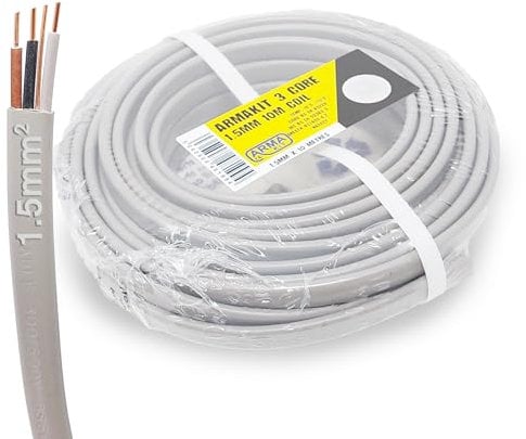 ArmaKit 1.5mm 3 Core Electrical Cable - 10m Mains Cable 240v