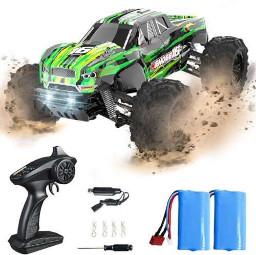 BEZGAR HP164 RC Cars MAX 40KPH, 1:16 Scale RC Truck, RC Cars for Adults, Carros De Control Remoto 4x4, Remote Control Car for Boys 8-12, Off Road Radio Controlled Car with Two Rechargeable Batteries
