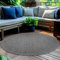 HomebyHome Alfombra Exterior Interior 160 cm Redonda Negro Resistente a la Intemperie, Impermeable - Alfombra de Cocina de Tejido Plano, Unicolor - Alfombras Exterior para Terraza, Balcón y Jardín