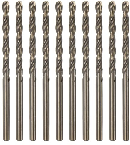 sourcing map 10pcs Cobalt Jobber Drill Bits 3.5mm / 0.138 M35 High Speed Steel HSS Twist Drilling Bit Tool for Stainless Steel Copper Wood Plastic and other Hard Materials