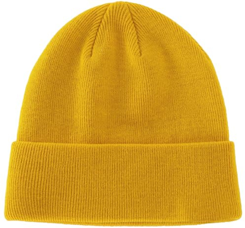PHILIGHTS Beanie-Mütze aus 100 % Baumwolle, gestrickt, Wintermütze, für Damen und Herren, Slouchy Beanies mit Bündchen, warme Skimütze
