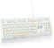 SbocKeeb Typewriter Style Wired Keyboard, 104 Keys Membrane LED Backlight Keyboard American QWERTY Layout with Round Keys for Computer/PC/Laptop/Windows, Khaki